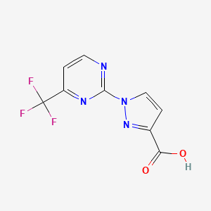 molecular formula C9H5F3N4O2 B2983411 1-[4-(trifluoromethyl)pyrimidin-2-yl]-1H-pyrazole-3-carboxylic acid CAS No. 1006492-26-7