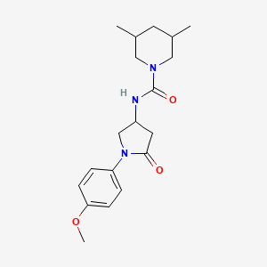 molecular formula C19H27N3O3 B2983413 N-(1-(4-methoxyphenyl)-5-oxopyrrolidin-3-yl)-3,5-dimethylpiperidine-1-carboxamide CAS No. 1008397-44-1