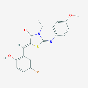 molecular formula C19H17BrN2O3S B298342 5-(5-Bromo-2-hydroxybenzylidene)-3-ethyl-2-[(4-methoxyphenyl)imino]-1,3-thiazolidin-4-one 