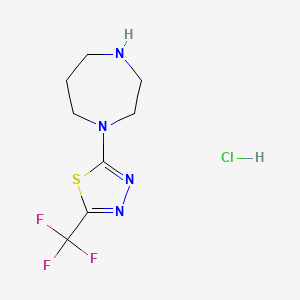molecular formula C8H12ClF3N4S B2983421 1-[5-(Trifluoromethyl)-1,3,4-thiadiazol-2-yl]-1,4-diazepane hydrochloride CAS No. 1803607-39-7