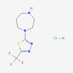 molecular formula C8H12ClF3N4S B2983421 1-(5-(三氟甲基)-1,3,4-噻二唑-2-基)-1,4-二氮杂环庚烷盐酸盐 CAS No. 1803607-39-7