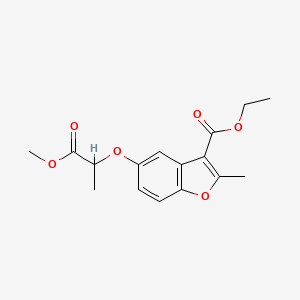 molecular formula C16H18O6 B2983424 2-[3-(乙氧基羰基)-2-甲基苯并[b]呋喃-5-氧基]丙酸甲酯 CAS No. 300674-18-4