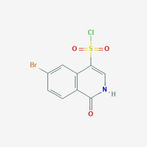 molecular formula C9H5BrClNO3S B2983437 6-Bromo-1-oxo-1,2-dihydroisoquinoline-4-sulfonyl chloride CAS No. 1220229-87-7