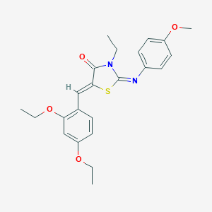 molecular formula C23H26N2O4S B298345 5-(2,4-Diethoxybenzylidene)-3-ethyl-2-[(4-methoxyphenyl)imino]-1,3-thiazolidin-4-one 