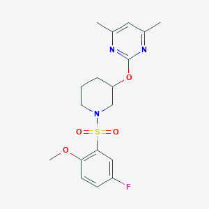 2-((1-((5-Fluoro-2-methoxyphenyl)sulfonyl)piperidin-3-yl)oxy)-4,6-dimethylpyrimidine