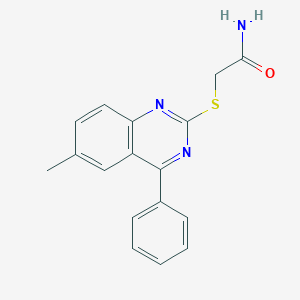 molecular formula C17H15N3OS B2983462 2-((6-Methyl-4-phenylquinazolin-2-yl)thio)acetamide CAS No. 1447960-59-9