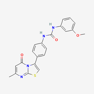 molecular formula C21H18N4O3S B2983502 1-(3-methoxyphenyl)-3-(4-(7-methyl-5-oxo-5H-thiazolo[3,2-a]pyrimidin-3-yl)phenyl)urea CAS No. 1105209-19-5