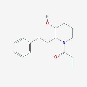 molecular formula C16H21NO2 B2983506 1-[3-Hydroxy-2-(2-phenylethyl)piperidin-1-yl]prop-2-en-1-one CAS No. 2361642-76-2