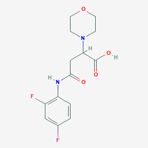 molecular formula C14H16F2N2O4 B2983512 4-((2,4-Difluorophenyl)amino)-2-morpholino-4-oxobutanoic acid CAS No. 941921-42-2