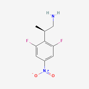 molecular formula C9H10F2N2O2 B2983516 (2R)-2-(2,6-Difluoro-4-nitrophenyl)propan-1-amine CAS No. 2248174-77-6