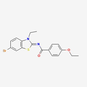 molecular formula C18H17BrN2O2S B2983519 N-(6-bromo-3-ethyl-1,3-benzothiazol-2-ylidene)-4-ethoxybenzamide CAS No. 865544-49-6