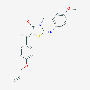 molecular formula C21H20N2O3S B298352 5-[4-(Allyloxy)benzylidene]-2-[(4-methoxyphenyl)imino]-3-methyl-1,3-thiazolidin-4-one 