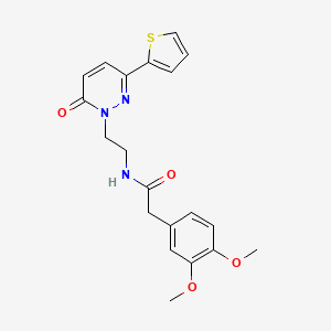 B2983529 2-(3,4-dimethoxyphenyl)-N-(2-(6-oxo-3-(thiophen-2-yl)pyridazin-1(6H)-yl)ethyl)acetamide CAS No. 946345-13-7