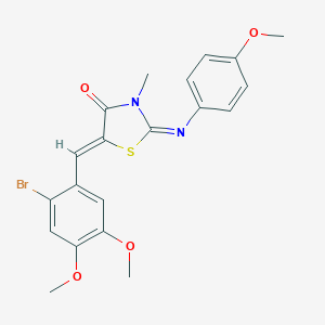 molecular formula C20H19BrN2O4S B298353 5-(2-Bromo-4,5-dimethoxybenzylidene)-2-[(4-methoxyphenyl)imino]-3-methyl-1,3-thiazolidin-4-one 