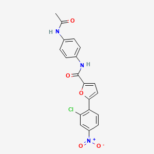 molecular formula C19H14ClN3O5 B2983534 N-(4-乙酰氨基苯基)-5-(2-氯-4-硝基苯基)呋喃-2-甲酰胺 CAS No. 618397-19-6
