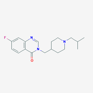 molecular formula C18H24FN3O B2983537 7-Fluoro-3-[[1-(2-methylpropyl)piperidin-4-yl]methyl]quinazolin-4-one CAS No. 2415539-55-6