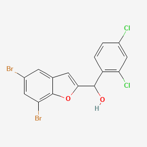molecular formula C15H8Br2Cl2O2 B2983542 (5,7-Dibromo-1-benzofuran-2-yl)(2,4-dichlorophenyl)methanol CAS No. 83806-29-5