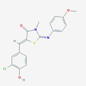 molecular formula C18H15ClN2O3S B298355 5-(3-Chloro-4-hydroxybenzylidene)-2-[(4-methoxyphenyl)imino]-3-methyl-1,3-thiazolidin-4-one 