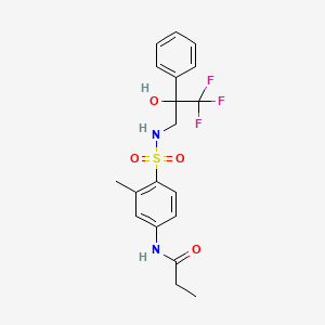 B2983560 N-(3-methyl-4-(N-(3,3,3-trifluoro-2-hydroxy-2-phenylpropyl)sulfamoyl)phenyl)propionamide CAS No. 1448075-63-5
