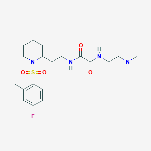 molecular formula C20H31FN4O4S B2983564 N1-(2-(dimethylamino)ethyl)-N2-(2-(1-((4-fluoro-2-methylphenyl)sulfonyl)piperidin-2-yl)ethyl)oxalamide CAS No. 898407-19-7