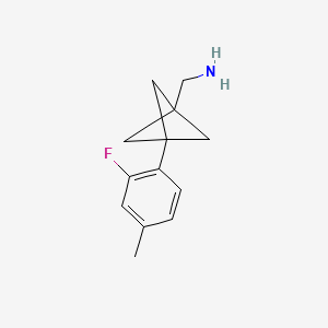 molecular formula C13H16FN B2983566 [3-(2-Fluoro-4-methylphenyl)-1-bicyclo[1.1.1]pentanyl]methanamine CAS No. 2287314-23-0