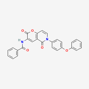 molecular formula C27H18N2O5 B2983567 N-[2,5-dioxo-6-(4-phenoxyphenyl)-3-pyrano[3,2-c]pyridinyl]benzamide CAS No. 341966-27-6