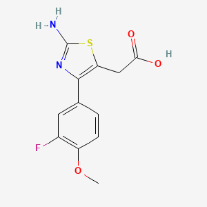 molecular formula C12H11FN2O3S B2983570 [2-氨基-4-(3-氟-4-甲氧基-苯基)-噻唑-5-基]-乙酸 CAS No. 887031-26-7