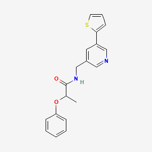 2-phenoxy-N-((5-(thiophen-2-yl)pyridin-3-yl)methyl)propanamide