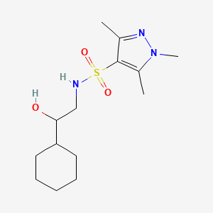 molecular formula C14H25N3O3S B2983574 N-(2-环己基-2-羟乙基)-1,3,5-三甲基-1H-吡唑-4-磺酰胺 CAS No. 1448078-96-3