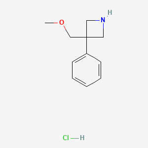 molecular formula C11H16ClNO B2983575 3-(Methoxymethyl)-3-phenylazetidine hydrochloride CAS No. 1909337-16-1