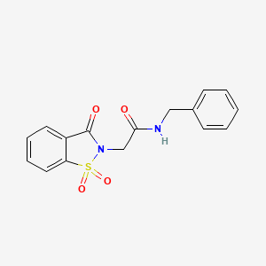 molecular formula C16H14N2O4S B2983580 N-benzyl-2-(1,1,3-trioxo-1,2-benzothiazol-2-yl)acetamide CAS No. 325766-98-1