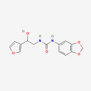 molecular formula C14H14N2O5 B2983591 1-(苯并[d][1,3]二氧杂环-5-基)-3-(2-(呋喃-3-基)-2-羟乙基)脲 CAS No. 1396854-62-8