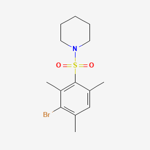 molecular formula C14H20BrNO2S B2983596 1-(3-Bromo-2,4,6-trimethylphenyl)sulfonylpiperidine CAS No. 496014-66-5