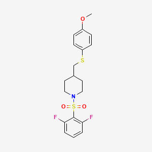 1-((2,6-Difluorophenyl)sulfonyl)-4-(((4-methoxyphenyl)thio)methyl)piperidine