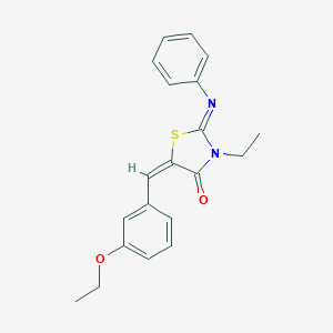 molecular formula C20H20N2O2S B298360 5-(3-Ethoxybenzylidene)-3-ethyl-2-(phenylimino)-1,3-thiazolidin-4-one 