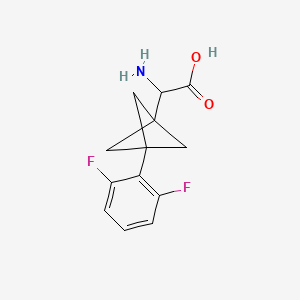 molecular formula C13H13F2NO2 B2983607 2-Amino-2-[3-(2,6-difluorophenyl)-1-bicyclo[1.1.1]pentanyl]acetic acid CAS No. 2287262-14-8