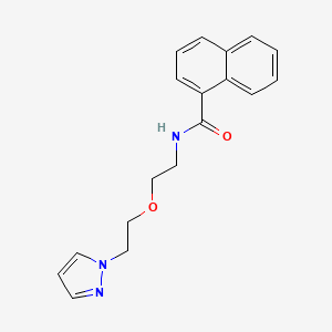 molecular formula C18H19N3O2 B2983608 N-(2-(2-(1H-pyrazol-1-yl)ethoxy)ethyl)-1-naphthamide CAS No. 2034389-75-6