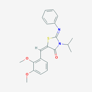 molecular formula C21H22N2O3S B298361 5-(2,3-Dimethoxybenzylidene)-3-isopropyl-2-(phenylimino)-1,3-thiazolidin-4-one 