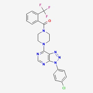 (4-(3-(4-chlorophenyl)-3H-[1,2,3]triazolo[4,5-d]pyrimidin-7-yl)piperazin-1-yl)(2-(trifluoromethyl)phenyl)methanone
