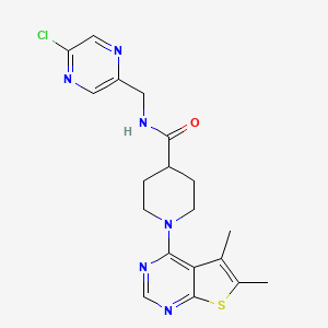 N-[(5-Chloropyrazin-2-yl)methyl]-1-(5,6-dimethylthieno[2,3-d]pyrimidin-4-yl)piperidine-4-carboxamide