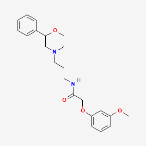 2-(3-methoxyphenoxy)-N-(3-(2-phenylmorpholino)propyl)acetamide