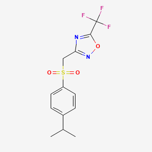 3-[(4-Propan-2-ylphenyl)sulfonylmethyl]-5-(trifluoromethyl)-1,2,4-oxadiazole