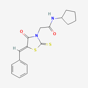 2-[(5Z)-5-benzylidene-4-oxo-2-thioxo-1,3-thiazolidin-3-yl]-N-cyclopentylacetamide