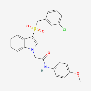 molecular formula C24H21ClN2O4S B2983626 2-(3-((3-chlorobenzyl)sulfonyl)-1H-indol-1-yl)-N-(4-methoxyphenyl)acetamide CAS No. 895998-31-9
