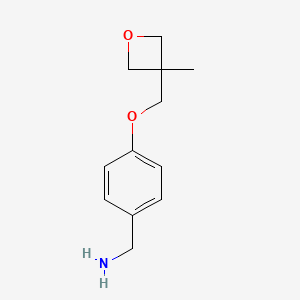 molecular formula C12H17NO2 B2983628 (4-((3-Methyloxetan-3-yl)methoxy)phenyl)methanamine CAS No. 1402232-61-4