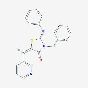 molecular formula C22H17N3OS B298363 3-Benzyl-2-(phenylimino)-5-(3-pyridinylmethylene)-1,3-thiazolidin-4-one 