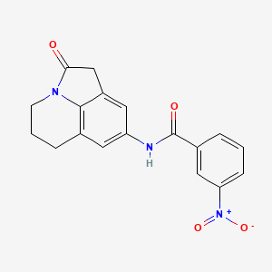 molecular formula C18H15N3O4 B2983630 3-nitro-N-(2-oxo-2,4,5,6-tetrahydro-1H-pyrrolo[3,2,1-ij]quinolin-8-yl)benzamide CAS No. 898436-56-1