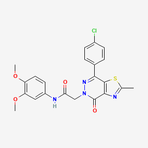 2-(7-(4-chlorophenyl)-2-methyl-4-oxothiazolo[4,5-d]pyridazin-5(4H)-yl)-N-(3,4-dimethoxyphenyl)acetamide