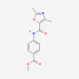molecular formula C14H14N2O4 B2983635 Methyl 4-(2,4-dimethyloxazole-5-carboxamido)benzoate CAS No. 862829-22-9