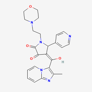 molecular formula C24H25N5O4 B2983637 3-hydroxy-4-(2-methylimidazo[1,2-a]pyridine-3-carbonyl)-1-(2-morpholinoethyl)-5-(pyridin-4-yl)-1H-pyrrol-2(5H)-one CAS No. 848213-16-1